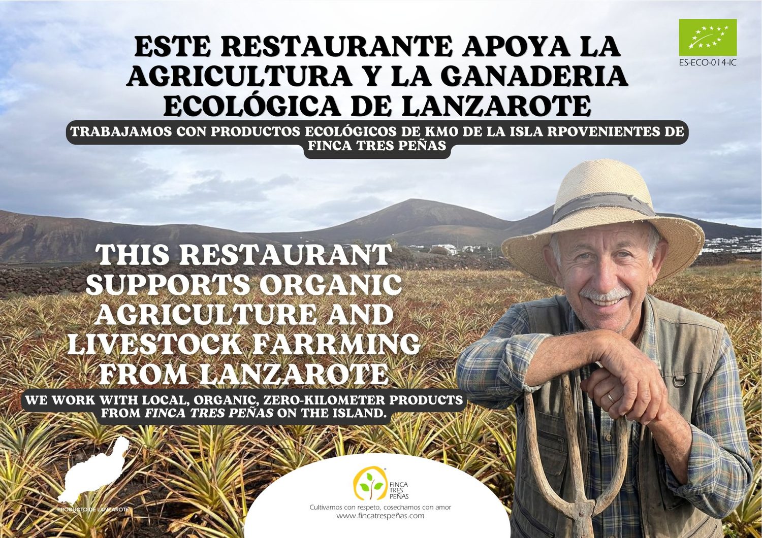 Este restaurante apoya la agricultura y la ganadería ecológica de Lanzarote — Finca Tres Peñas